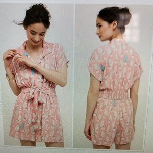 Anthropologie Maeve Tourista 4 Sailboat Romper